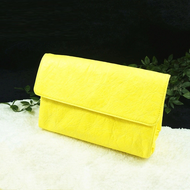 PU желтый большой емкости косметичка сумочка