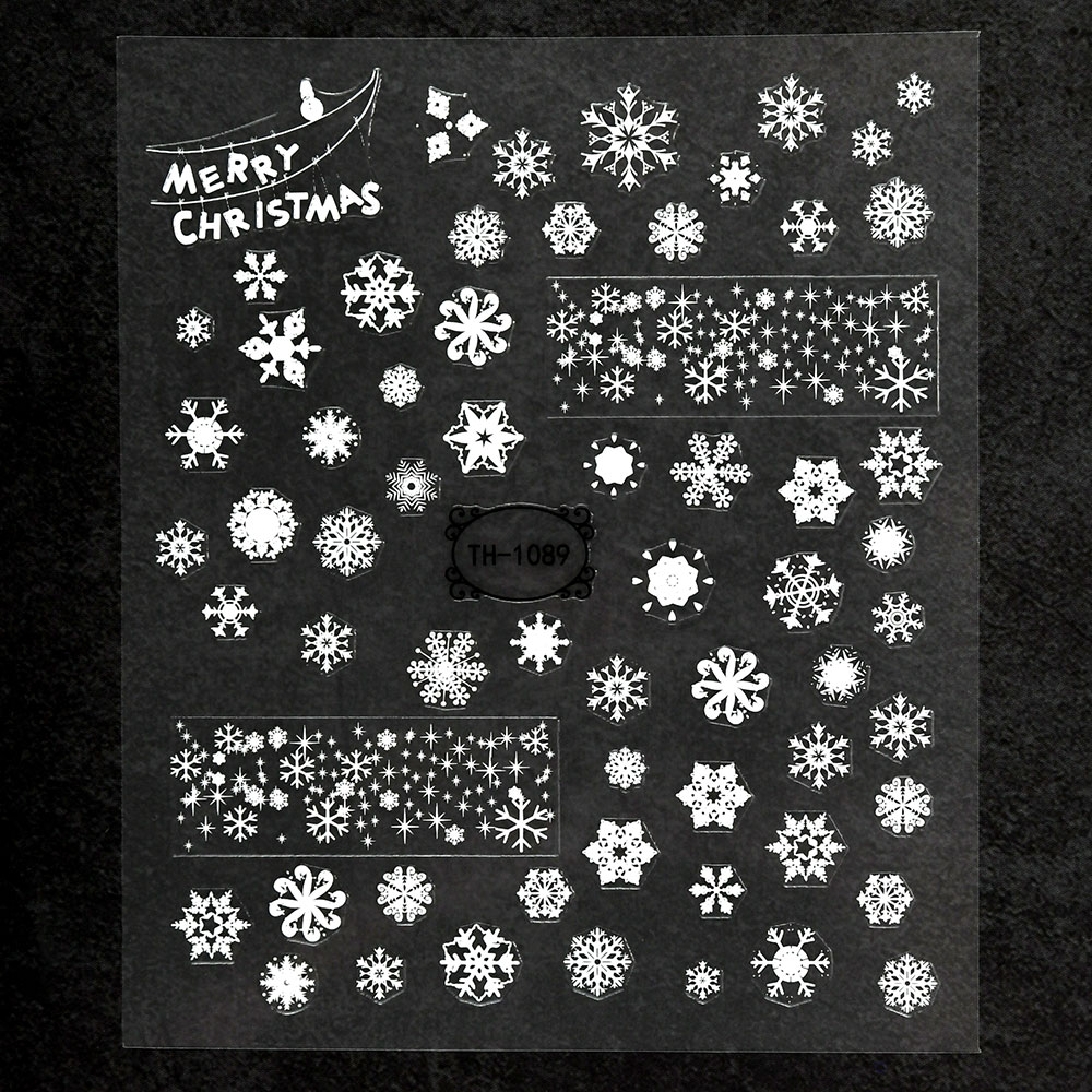 Оптовая Рождественский Дизайн Снежинки Наклейки Для Ногтей