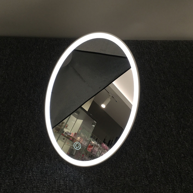 Зеркало со светодиодной подсветкой с овальным кронштейном Простое косметическое зеркало со светодиодной подсветкой